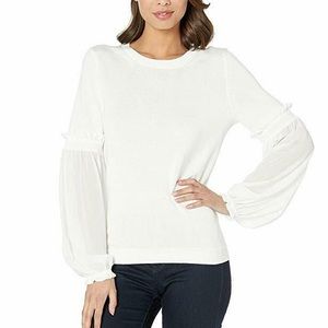 Michael Kors Sweater with Woven Smocked Sleeves